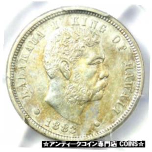  アンティークコイン コイン 金貨 銀貨  1883 Hawaii Kalakaua Dime (Ten Cents, 10C) - PCGS AU Details - Rare Silver Coin!