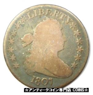 【極美品/品質保証書付】 アンティークコイン コイン 金貨 銀貨 [送料無料] 1807 Draped Bust Half Dollar 50C - VG Details - Rare Early Coin!