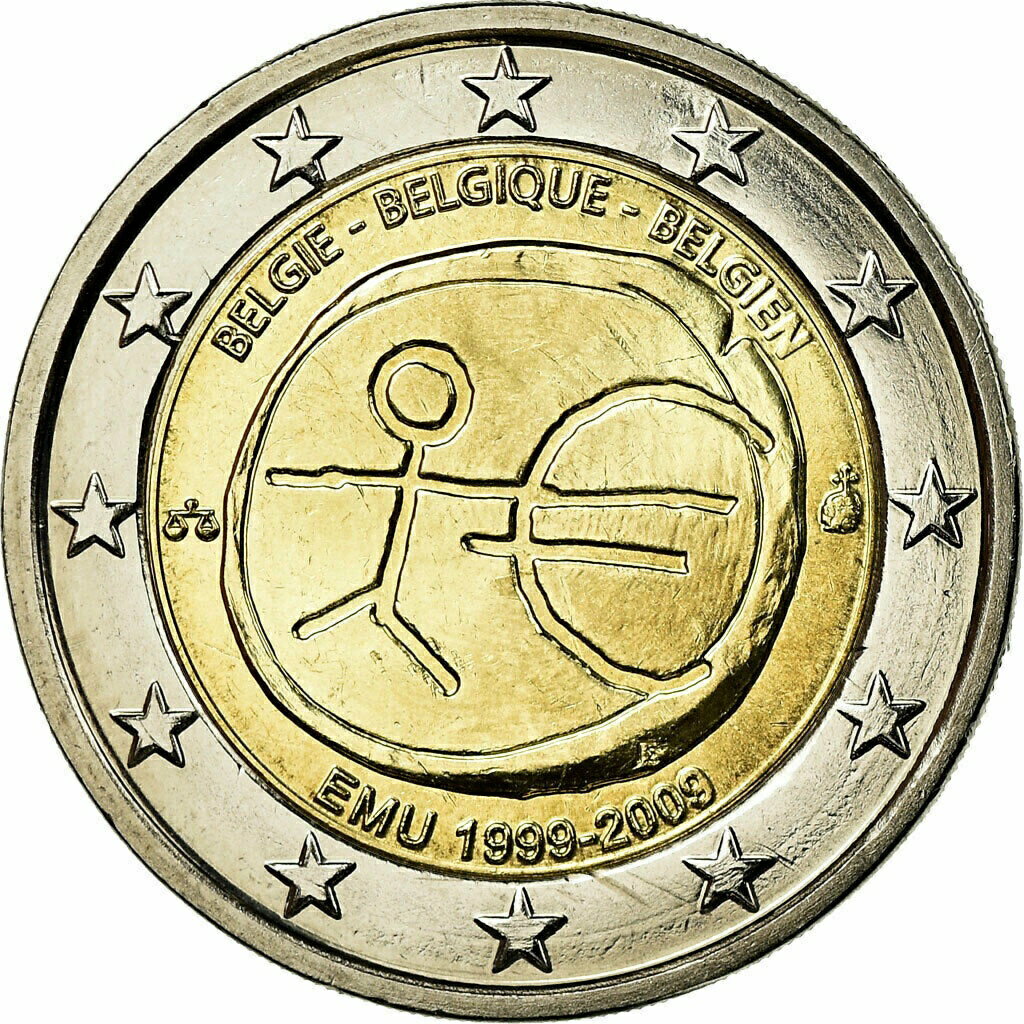 【極美品/品質保証書付】 アンティークコイン コイン 金貨 銀貨 [送料無料] [#771528] Belgium, 2 Euro, 10th Anniversary of EMU, 2009, AU(55-58)
