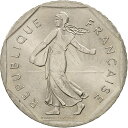  アンティークコイン コイン 金貨 銀貨   France, Semeuse, 2 Francs, 1993, Paris, AU(55-58), Nickel, KM:942.2