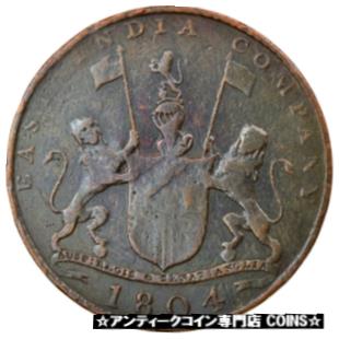 【極美品/品質保証書付】 アンティークコイン コイン 金貨 銀貨 [送料無料] [#798638] Coin, INDIA-BRITISH, 2 Kepings, 1804, VF(30-35), Copper, KM:265