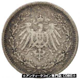  アンティークコイン コイン 金貨 銀貨   GERMANY - EMPIRE, 1/2 Mark, 1906, Stuttgart, VF(30-35), Silver, KM:17