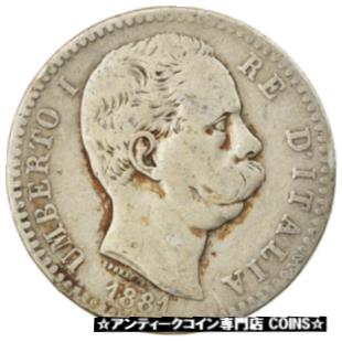 yɔi/iۏ؏tz AeB[NRC RC   [] [#904295] Coin, Italy, Umberto I, 2 Lire, 1881, Rome, VF(20-25), Silver, KM:23