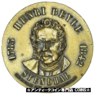  アンティークコイン コイン 金貨 銀貨   France, Medal, Henri Beyle, Stendhal, Cercle du Bibliophile, VF(30-35)