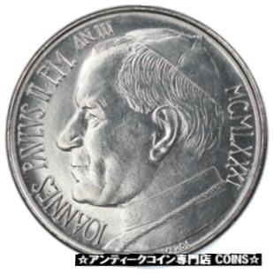 【極美品/品質保証書付】 アンティークコイン コイン 金貨 銀貨 [送料無料] [#915688] Coin, VATICAN CITY, John Paul II, 50 Lire, 1981, Roma, MS(65-70)