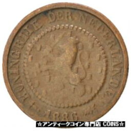 【極美品/品質保証書付】 アンティークコイン コイン 金貨 銀貨 [送料無料] [#26862] NETHERLANDS, 1/2 Cent, 1886, KM #109.1, VF(20-25), Bronze, 14, 1.23