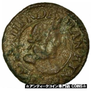  アンティークコイン コイン 金貨 銀貨   Coin, France, Louis XIII, Double Tournois, 1619, Poitiers, VF(20-25)