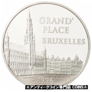  アンティークコイン コイン 金貨 銀貨   France, 100 Francs-15 Euro, 1996, Place Bruxelles, MS(65-70), Silver