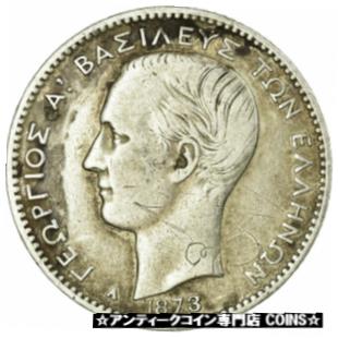 【極美品/品質保証書付】 アンティークコイン コイン 金貨 銀貨 [送料無料] [#656938] Coin, Greece, George I, Drachma, 1873, Paris, VF(20-25), Silver, KM:38