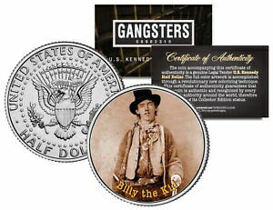 【極美品/品質保証書付】 アンティークコイン 硬貨 BILLY THE KID Old West Outlaw JFK Kennedy Half Dollar US Colorized Coin [送料無料] #ocf-wr-3426-210