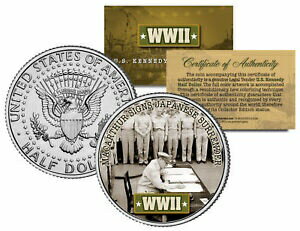 第二次世界大戦 マッカーサーが日本の降伏に署名 JFK 半ドル米国貨幣 World War II MACARTHUR SIGNS JAPANESE SURRENDER JFK Half Dollar US Coin