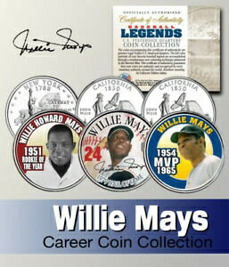 ڶ/ʼݾڽա ƥ Ų Baseball Legend WILLIE MAYS US Statehood Quarter Colorized 3-Coin Set *Licensed* [̵] #ocf-wr-3426-435