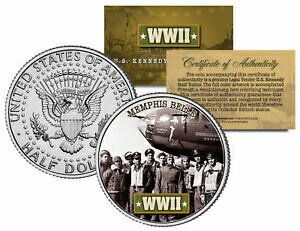 【極美品/品質保証書付】 アンティークコイン 硬貨 World War II MEMPHIS BELLE Colorized JFK Half Dollar Coin B-17 FLYING FORTRESS [送料無料] #ocf-wr-3427-1010