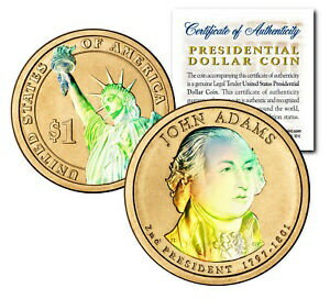 ڶ/ʼݾڽա ƥ Ų HOLOGRAM 2-sided 2007 JOHN ADAMS Presidential $1 Dollar U.S. President Coin [̵] #ocf-wr-3427-1198