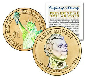 ڶ/ʼݾڽա ƥ Ų HOLOGRAM 2-sided 2008 JAMES MONROE Presidential $1 Dollar U.S. President Coin [̵] #ocf-wr-3427-1200