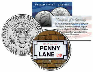 【極美品/品質保証書付】 アンティークコイン 硬貨 BEATLES * The Original PENNY LANE Street Sign * Kennedy Half Dollar U.S. Coin [送料無料] #ocf-wr-3427-1261