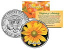 RUDBECKIA FLOWER JFK ケネディ ハーフダラー米国カラーコイン RUDBECKIA FLOWER JFK Kennedy Half Dollar US Colorized Coin