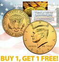 yɔi/iۏ؏tz AeB[NRC RC   [] 24K GOLD PLATED 2014 JFK Kennedy Half Dollar Coin w/Capsule * BUY 1 GET 1 * BOGO