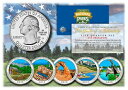 【極美品/品質保証書付】 アンティークコイン コイン 金貨 銀貨 [送料無料] 2014 America The Beautiful COLORIZED Quarters U.S. Parks 5-Coin Set w/Capsules