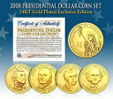 【極美品/品質保証書付】 アンティークコイン コイン 金貨 銀貨 送料無料 2008 Presidential 1 Dollar 24K GOLD PLATED President 4-Coin Full Set w/Capsules