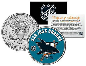 サンノゼ シャークス NHL ホッケー JFK ケネディ ハーフダラー 米国コイン * ライセンス済み * SAN JOSE SHARKS NHL Hockey JFK Kennedy Half Dollar U.S. Coin * LICENSED *