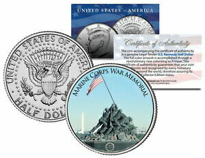 海兵隊戦争記念碑 * ワシントン D.C. * JFK 半ドル米国コイン 硫黄島 MARINE CORPS WAR MEMORIAL * Washington D.C. * JFK Half Dollar U.S. Coin Iwo Jima