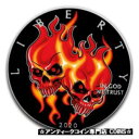 バーニング ツイン スカルズ - 2020 1 オンス アメリカン シルバー イーグル カラー化された純銀コイン BURNING TWIN SKULLS - 2020 1 oz American Silver Eagle Colorized Pure Silver Coin