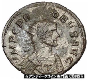 馬に乗ったプロバス 280AD シルバー加工された本物の古代ローマのコイン i40682PROBUS on horse 280AD Silvered Authentic Ancient Roman Coin i40682