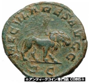 【極美品/品質保証書付】 アンティークコイン コイン 金貨 銀貨 [送料無料] PHILIP I the ARAB 248AD 1000 Years of Rome Colosseum LION Roman Coin i84385