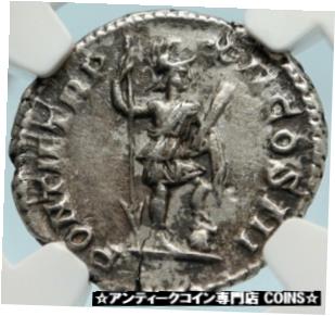 【極美品/品質保証書付】 アンティークコイン コイン 金貨 銀貨 [送料無料] CARACALLA Authentic Ancient 209AD Genuine Silver Roman Coin VIRTUS NGC i83586