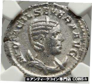  アンティークコイン コイン 金貨 銀貨  OTACILIA SEVERA Authentic ANcient 246AD Silver Roman Coin w JUNO NGC i83554