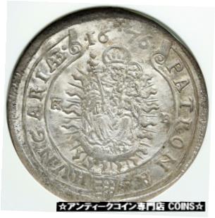 【極美品/品質保証書付】 アンティークコイン コイン 金貨 銀貨 [送料無料] 1676 HUNGARY under KING Leopold I MADONNA JESUS Antique Silver Coin ANACS i88755