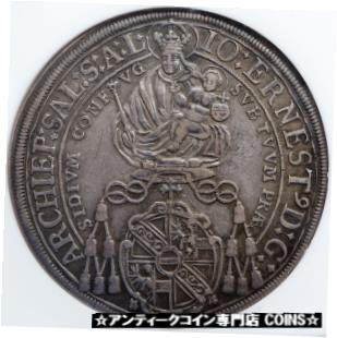 【極美品/品質保証書付】 アンティークコイン 銀貨 1694 AUSTRIA Salzburg Saint RUPERT Madonna ANTIQUE Silver Taler Coin NGC i89060 [送料無料] #sct-wr-3441-1534