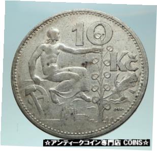 1932 チェコ共和国 女性 & ライム ツリー 古い本物のシルバー 10 コルン コイン i826811932 CZECH REPUBLIC Woman & Lime TREE Old Genuine Silver 10 Korun Coin i82681