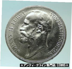 1915 リヒテンシュタイン ヨハン ジョン 2 世付き 本物のシルバー 2 クローネン コイン i758701915 LIECHTENSTEIN with King Johann John II Genuine Silver 2 Kronen Coin i75870