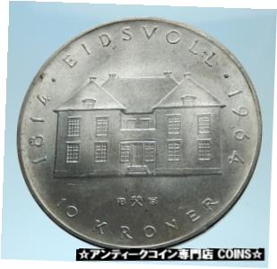  アンティークコイン コイン 金貨 銀貨  1964 NORWAY Antique Silver 10 Kronor KING Olav V Norwegian Vintage Coin i77929