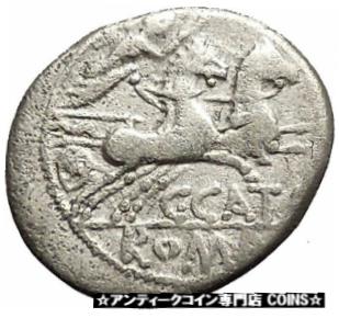  アンティークコイン コイン 金貨 銀貨  Roman Republic Rome 123BC CATO the CENSOR Grandson Victory Silver Coin i53888