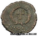 yɔi/iۏ؏tz AeB[NRC RC   [] THEODOSIUS II 425AD Authentic Ancient Roman Coin Wreath, cross within i52522