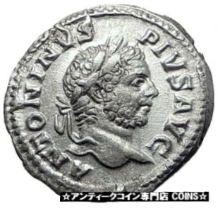 【極美品/品質保証書付】 アンティークコイン コイン 金貨 銀貨 [送料無料] CARACALLA 210AD Rome Silver Genuine Authentic Ancient Roman Coin VIRTUS i61498