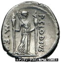 【極美品/品質保証書付】 アンティークコイン コイン 金貨 銀貨 送料無料 Roman Republic Ancient 42BC Silver Coin APOLLO DIANA LUCIFERA TORCH i85175