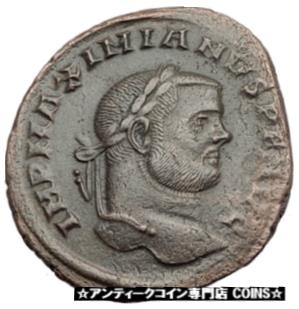  アンティークコイン コイン 金貨 銀貨  MAXIMIAN 302AD Follis RARE Possibly Unpublished Ancient Roman Coin Genius i63191