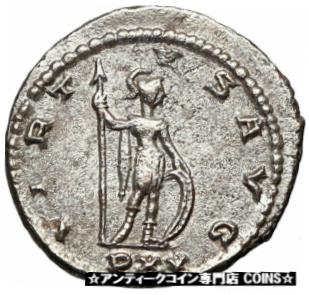 【極美品/品質保証書付】 アンティークコイン コイン 金貨 銀貨 [送料無料] GALLIENUS Authentic Ancient Original 266AD Roman Antioch Coin w SOLDIER i84454