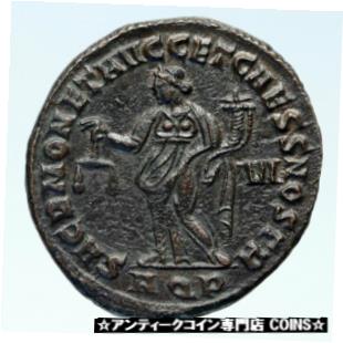 yɔi/iۏ؏tz AeB[NRC RC   [] MAXIMIAN Authentic Ancient Original Genuine 302AD Roman Coin with MONETA i83032