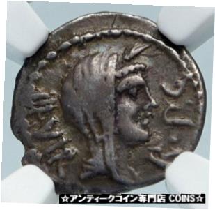  アンティークコイン コイン 金貨 銀貨  OCTAVIAN Augustus & Mark Antony RARE Quinarius 39BC Silver Roman Coin NGC i84995