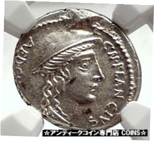 【極美品/品質保証書付】 アンティークコイン コイン 金貨 銀貨 [送料無料] Roman Republic Genuine Ancient Silver Greek Coin DIANA CRETE GOAT NGC MS i75088