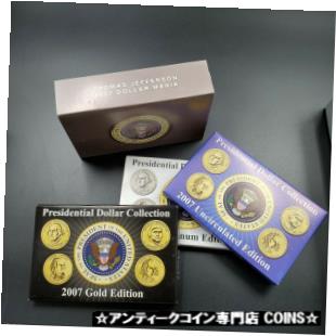 ڶ/ʼݾڽա ƥ    [̵] 2007 Thomas Jefferson Dollar Mania Collection 6 Coin Set Gold Platinum Unc
