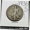 楽天金銀プラチナ　ワールドリソース【極美品/品質保証書付】 アンティークコイン コイン 金貨 銀貨 [送料無料] 1936 S Walking Liberty Silver Half Dollar Coin Choice VG VERY GOOD / Fine