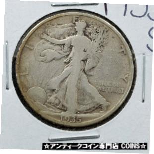 楽天金銀プラチナ　ワールドリソース【極美品/品質保証書付】 アンティークコイン コイン 金貨 銀貨 [送料無料] 1935 s Walking Liberty Silver Half Dollar Coin Fine / VF Circulated