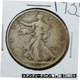  アンティークコイン コイン 金貨 銀貨  1935 P Walking Liberty Silver Half Dollar Coin AVG VF Very Fine Circulated TONE!