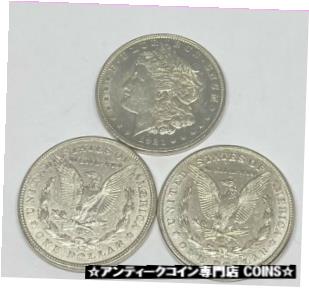  アンティークコイン コイン 金貨 銀貨  3 Complete Mint Set 1921 P/D/S Morgan Silver Dollar 90% Eagle Last Year Polished